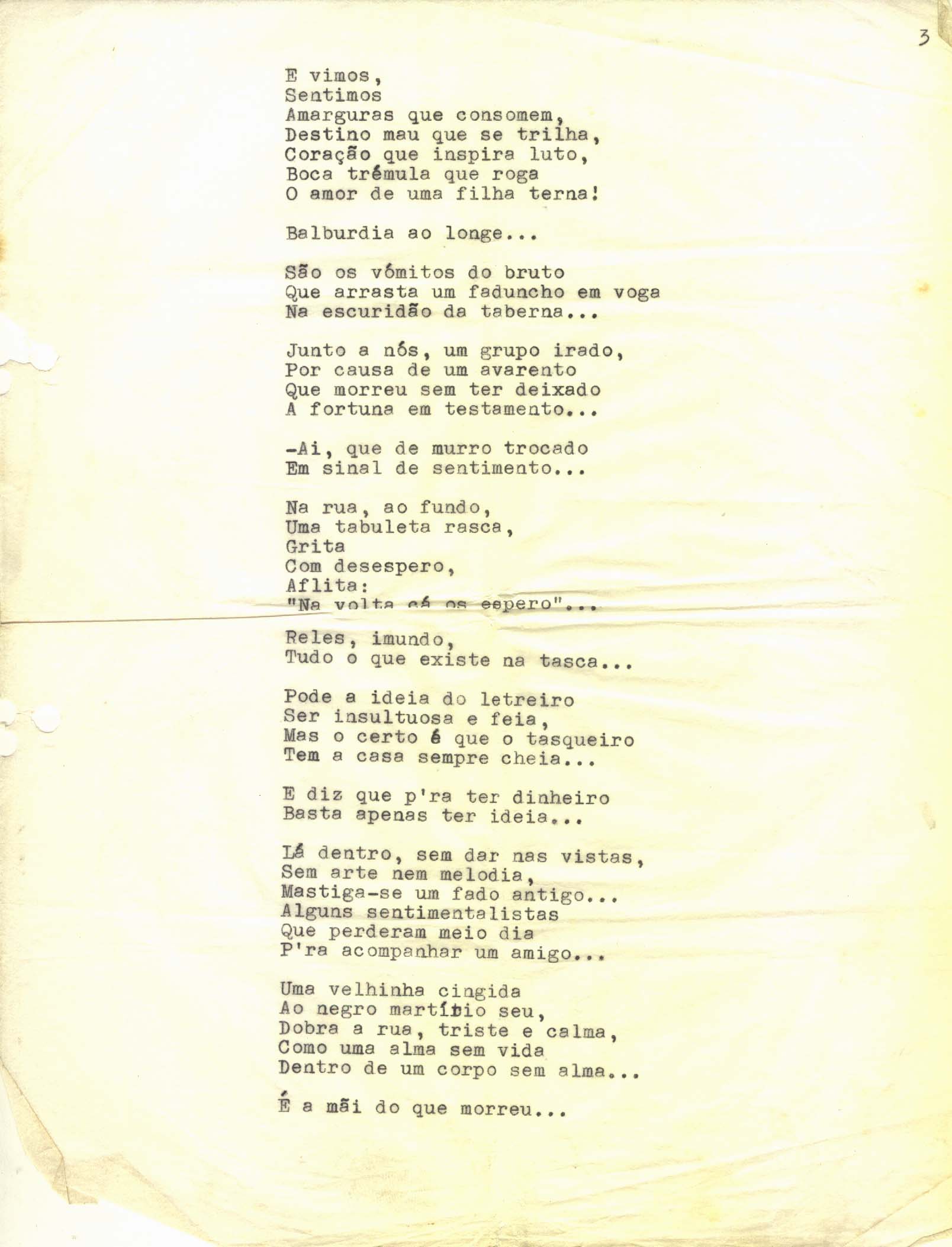 Poema triste, Carlos Conde, s/d, p.2 - Museu do Fado